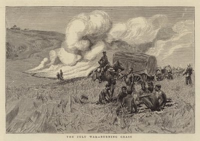 A zulu háború, égő fű alkotó: William Lionel Wyllie